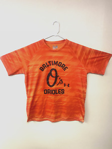 EUC Men's Baltimore Orioles Under Armour Loose Fit Heat Gear XL Orange