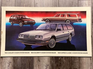 Original Chevy Dealer Showroom Cardboard Poster 1984 Caprice Station Wagon - Picture 1 of 12