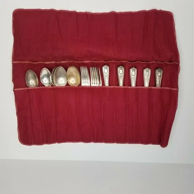 Community Silver Plate Flatware Lot 5 Knives 5 Forks 5 Teaspoons 4 Soup Spoons  - Image 1 of 4