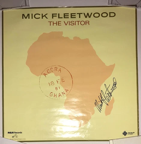 SIGNED MICK FLEETWOOD THE VISITOR 22x22 POSTER RARE AUTHENTIC FLEETWOOD MAC Cover