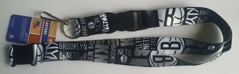 Brooklyn Nets Basketball Logo NBA Dynamic Lanyard Keychain w/ Safety Clip Cover