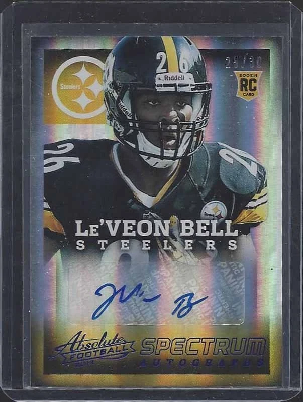 LE'VEON BELL 2013 ABSOLUTE SPECTRUM BLUE STEELERS ROOKIE AUTO RC #D 25/30 - Image 1 of 1