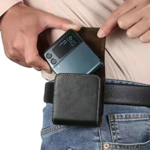 Halter Leder Tasche Etui Gürtelclip Holster für Samsung Galaxy Z Flip3 5G Z Flip - Bild 1 von 8