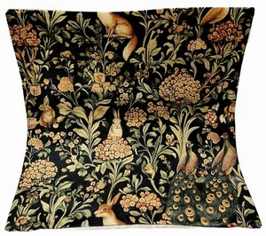 William Morris Abstract Floral Bird Bunny Design Throw Pillow Cover Home Decor - Picture 1 of 5