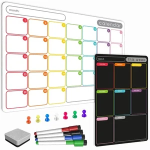 Multi-Coloured Magnet Weekly Planner/Memo Board/Calendar/Whiteboard - Rounded - Picture 1 of 49