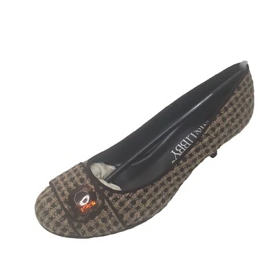 Zapatos para mujer Sam & Libby 8,5 M tela tacón de gatito estrás cuadros marrón nuevos en caja Foto 1 de 4