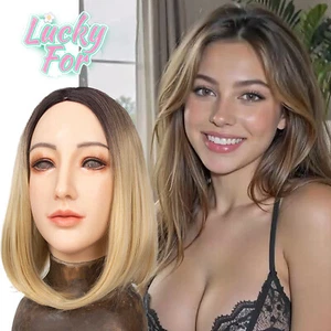 Máscara facial femenina realista de silicona máscara travesti para mujeres para juegos con disfraces - Imagen 1 de 28