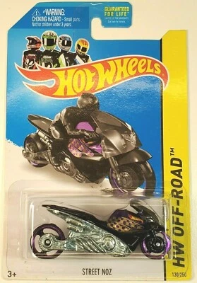 2014 Hot Wheels Black Street Noz Motorcycle Bike 130/250  - Image 1 of 4