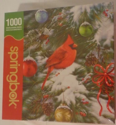 SPRINGBOK NATURES ORNAMENTO ROMPECABEZAS CARDINAL BIRD SNOW 1000 PIEZAS 2010 EE. UU. NUEVO EN CAJA Foto 1 de 4