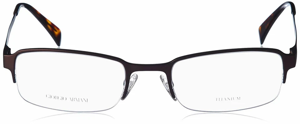 GIORGIO ARMANI GA832 P0F MATTE BROWN TITANIUM METAL SEMI-RIM FRAME 52-20-140 - Image 1 of 3