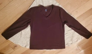 Velour Pullover SJB Chocolate Brown Sweatshirt Women's Medium Smoke Pet-free - Picture 1 of 4