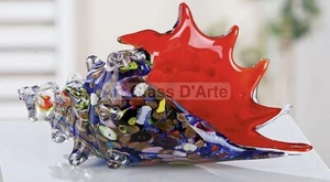 Ciotola Millefiori Conchiglia Oceano Forma Libera Vetro Arte Murano Interno Insolito - Foto 1 di 6