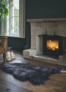 Eco Tanned Icelandic Sheepskin Dark Grey Premium Long Wool Luxury Super Soft - Picture 1 of 2