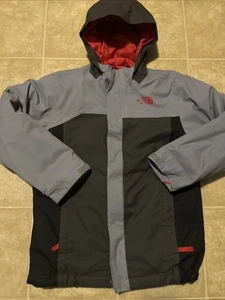 North Face Boy's M Insulated DryVent Hooded Ski Shell Inner Puffer Gray - Picture 1 of 12