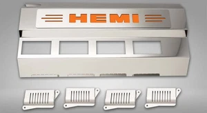 Cubiertas de paquete de rieles de combustible/bobina naranja "HEMI" 11 piezas para Dodge Challenger 09-23 5,7 L - Imagen 1 de 2