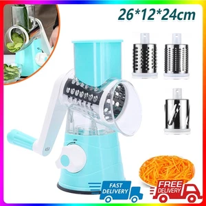 3 In 1 Rotary Food Slicer Chopper Cheese Grater Fruit Vegetable Shredder Cutter - Picture 1 of 12