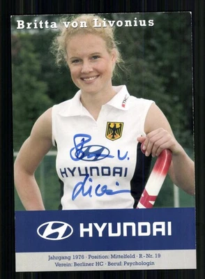 Britta von Livonius Hockey Nationalmannschaft Original Signiert + A 254685 - Bild 1 von 2