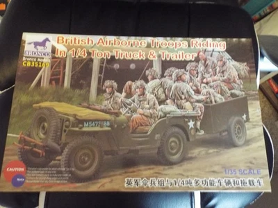 BRONCO. CB35169, 1/35, tropas aerotransportadas británicas montando en camión y remolque de 1/4 tonelada Foto 1 de 3