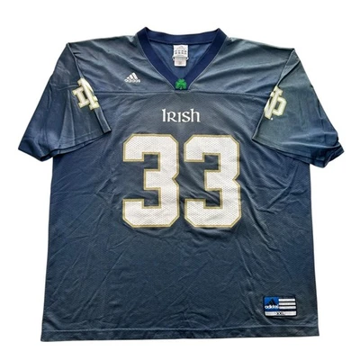 Vintage Adidas Notre Dame Fighting Irish #33 Jersey Mens Size 2XL Navy NCAA - Image 1 of 4