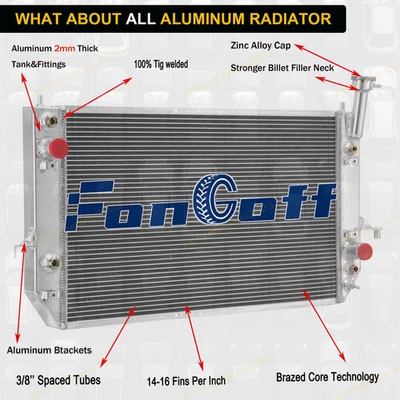 3 Row Aluminum Radiator For 1996-2005 Chevrolet Astro GMC Safari V6 4.3L AT | US Foto 1 de 4