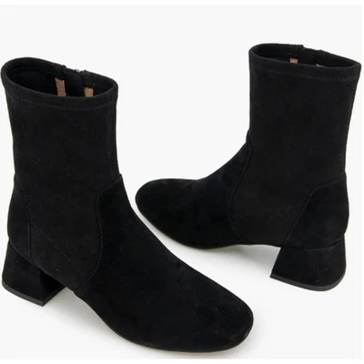 Gentle Souls Negro Gamuza Cuero Elbert Botines Tacón Bloque 11 NUEVO Foto 1 de 4