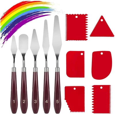 JOYIAL 11 Stück Palettenmesser, Palette Messer Für Strukturpaste, Spachtel Set Acrylmal