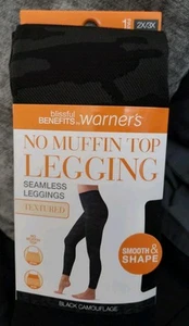 Warners 2X/3X Black Camaflouge Shapewear Leggings - Picture 1 of 10