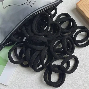 100 Pcs Black Rubber Bands Elastic Hair Ties Classic Ponytail Support Stretch - Picture 1 of 28