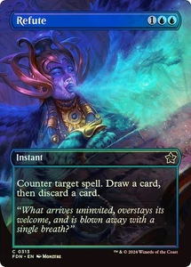 1x Foil Refute Borderless - Foundations Common Blue MTG NM EDH Magic - MTG_Dom - Picture 1 of 2