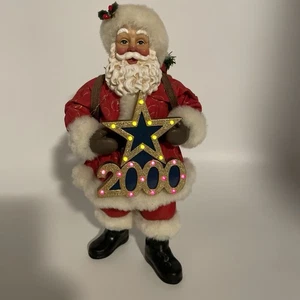 Possible Dreams Clothtique Greeting Millennium Christmas Santa Lights Music Vide - Picture 1 of 16