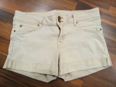 HUDSON 女式白色/奶油色 Denim Croxley 袖口短裤 - 尺寸 29 (33 真品) 弹性 — 第 1/4 张图片