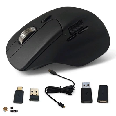 Keychron - M6 Ergonomic Wireless Bluetooth Laser Mouse - Programmable (Black) - Image 1 of 4