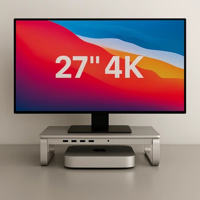 Apple Mac Mini M2 • 27" 4K Monitor • 8GB RAM • 2TB SSD+Stand • Windows • Extras - Image 1 of 4