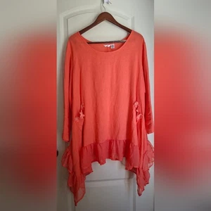 Kaktus Women's Sleeveless Tan Top XL Summer Baggy Flowy Floral Casual Beachy - Picture 1 of 4