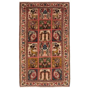 Alfombra persa anudada a mano Sarough 100x62 cm lana Orient Carpet Rug beige - Imagen 1 de 8