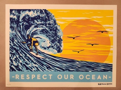 Impresión artística Shepard Fairey Obey Giant "Respect Our Ocean" Surfrider Foundation Foto 1 de 4
