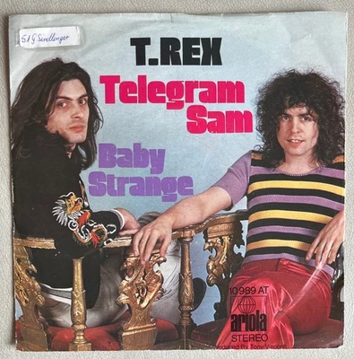 T. REX - Telegram Sam German 7" Single 10989AT   VG / EX - Image 1 of 4