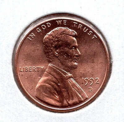 1992 D Lincoln Memorial Cent Wide AM (1258) - Image 1 of 3