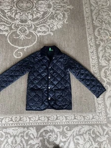 United Colors of Benetton Quilted Jacket Coat Black Boys Girls Size 8 - Picture 1 of 2