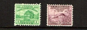 1933 U.S. CLASSIC 1c & 3c Lot of 2 Wash HQ & Ft Dearborn Sc#727-8 M/NH/OG ^ - Picture 1 of 1
