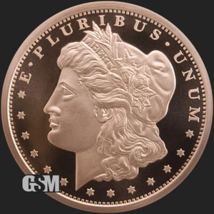 5 oz .999 Pure MORGAN Copper BU Round GSM - Picture 1 of 3