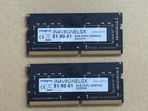 Integral 16GB (2x8GB) DDR4 2666MHz SODIMM Laptop RAM Kit - IN4V8GNELSI - Picture 1 of 2