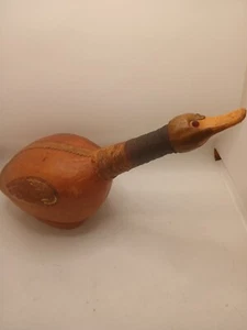 Vintage Duck Goose Shaped Leather Bottle Wine Decanter Italy Rustic - Picture 1 of 6