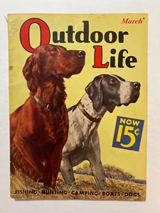 Outdoor Life Mar 1936 Hunting Fishing, Gunstock, rattlers Hunting Dog Cover - Picture 1 of 8
