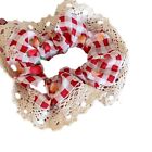 Hair Tie Hair Rope Pink and White Scrunchies Princess at Large Checkered Ties