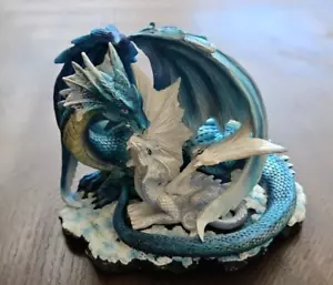Dragon with White Baby Dragon Statue 7"W Figurine Home Decor Unique Gift - Picture 1 of 4