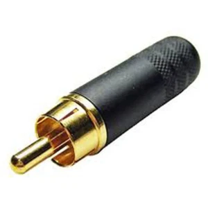 Switchcraft 3502ABAU Long Body Cable End RCA Male Black/Gold w/Solder Terminals - Picture 1 of 2