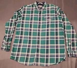 LL Bean Men's Button Down Long Sleeve Shirt Medium Slightly Fitted Plaid Flannel - Picture 1 of 10