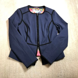 Boden Jacket Womens 6R Full ZIp Blue Dress Blazer Coat Casual - Picture 1 of 6