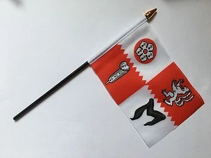 LEICESTERSHIRE SMALL HAND WAVING FLAG 6"X4" flags ENGLAND COUNTY - Picture 1 of 1